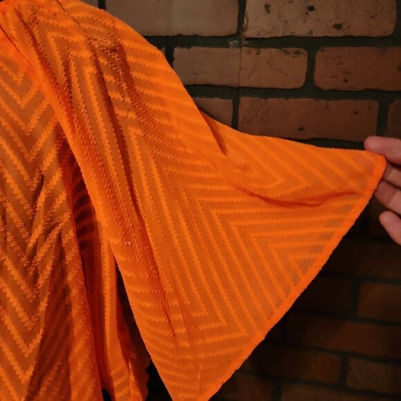 Gianni Bini Orange sheer crop top size med. - Picture 2 of 6